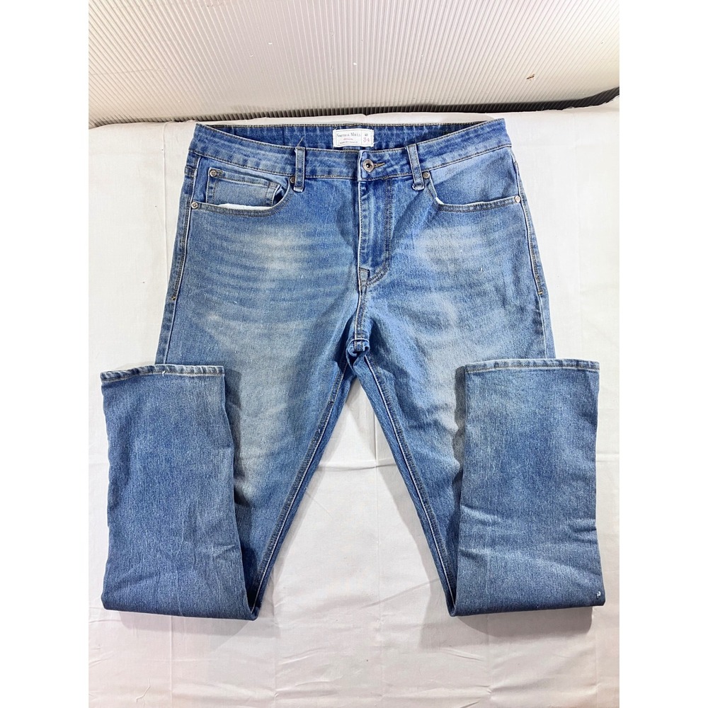 Smith Mills Denim Jeans Mens Size 34x32‎ Stretch Straight Leg Blue Cotton Blend